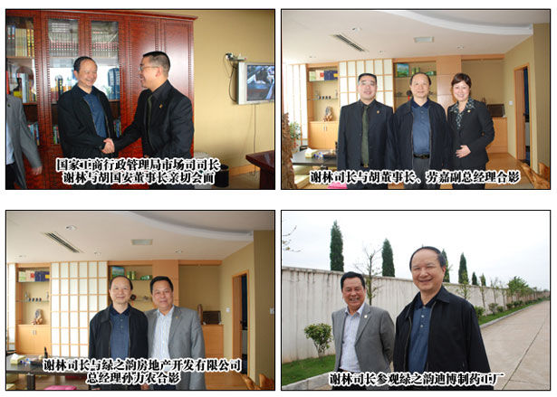 國家工商行政管理總局市場(chǎng)司司長(zhǎng)謝林蒞臨綠之韻集團(tuán)考察