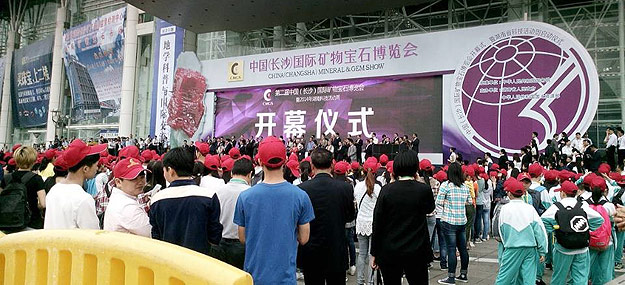 胡國安董事長受邀出席中國（長沙）國際礦物寶石博覽會開幕式，并陪同中共湖南省委副書記、湖南省人民政府省長杜家毫等領導一行視察展館
