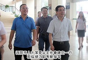 瀏陽市人大常委會主任魯建文一行蒞臨調(diào)研指導(dǎo)，綠之韻黨的群眾路線教育實踐活動成效顯著獲考察組高度評價